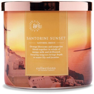 Colonial Candle Travel large soy scented candle 3 wicks 14.5 oz 411 g - Santorini Sunset