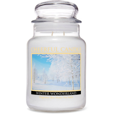 Cheerful Candle grote geurkaars in glazen pot 2 lonten 24 oz 680 g - Winter Wonderland