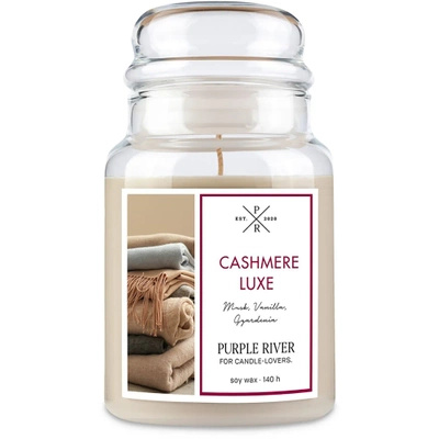 Purple River candela in vetro profumata alla soia 623 g - Cashmere Lux