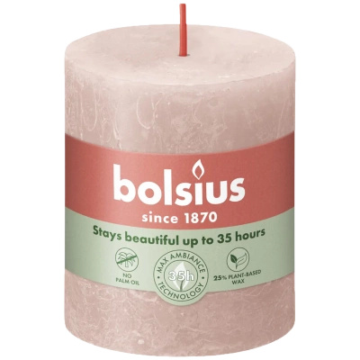 Bolsius Rustic 80/68 mm stamkaars - Misty Pink