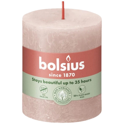 Bolsius Rustic 80/68 mm trunk candle - Misty Pink