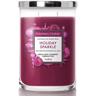 Soja geurkaars met essentiële oliën Holiday Sparkle Colonial Candle