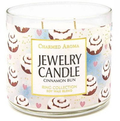 Charmed Aroma papuošalų žvakė 12 uncijų 340 g žiedas - Cinamono bandelė