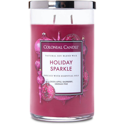 Colonial Candle Candela classica grande profumata alla soia in bicchiere di vetro 19 oz 538 g - Holiday Sparkle