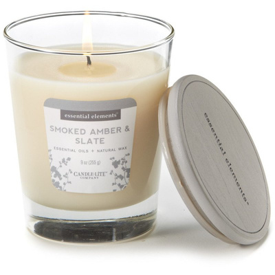 Ароматическая свеча с эфирными маслами Candle-lite Essential Elements - Smoked Amber Slate