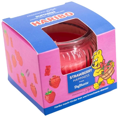 Haribo litet doftljus i glas 85 g - Strawberry Happiness