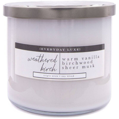 Colonial Candle Luxe large soy scented candle 3 wicks 14.5 oz 411 g - Weathered Birch