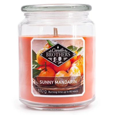 Candle Brothers Grande parfumée bougie en pot de verre Sunny Mandarin 510 g