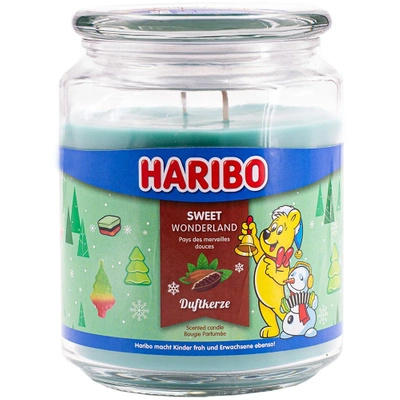 Haribo Kerst geurkaars in glas 510 g - Sweet Wonderland