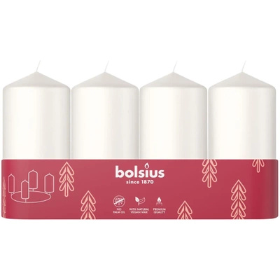 Bolsius stump candles 4 pcs 100/48 mm - White