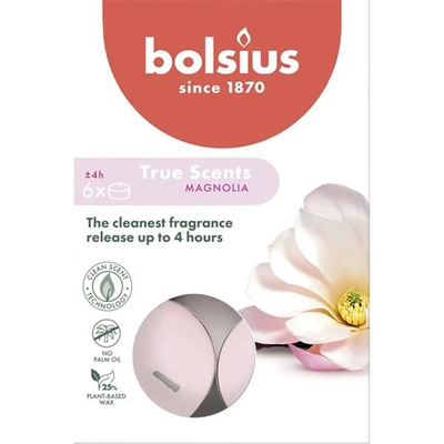 Bolsius True Scents candelitas perfumadas 6 piezas - Magnolia