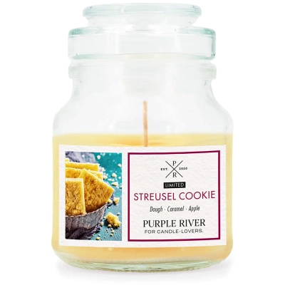 Purple River Soja geurkaars in glas 113 g - Streusel Cookie