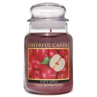 Cheerful Candle grande bougie parfumée en pot de verre 2 mèches 24 oz 680 g - Juicy Apple