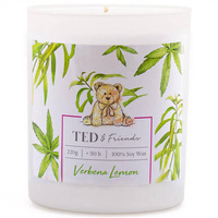 Soy scented candle in glass Ted Friends 220 g - Verbena Lemon