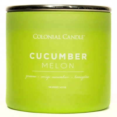 Candela profumata di soia Colonial Candle Pop of Color 411 g - Cucumber Melon