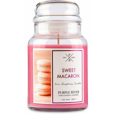 Soy scented candle Sweet Macaron Purple River 623 g