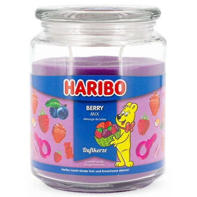 Bougie parfumée en verre Haribo 510 g - Berry Mix