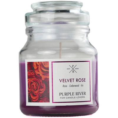 Purple River candela di soia profumata 113 g - Velvet Rose
