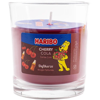 Scented candle in glass Haribo 135 g - Cherry Cola