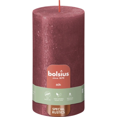 Bolsius Rustic Metallic trunk candle 130/68 mm - Red