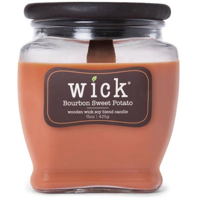Colonial Candle Wick vela perfumada de otoño con mecha de madera - Bourbon Sweet Potato