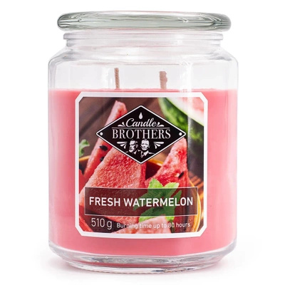 Candle Brothers Didelė kvapioji žvakė stiklinėje Fresh Watermelon 510 g