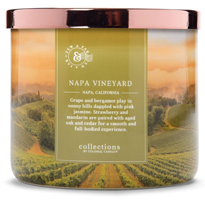 Colonial Candle Travel large soy scented candle 3 wicks 14.5 oz 411 g - Napa Vineyard