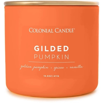 Sojų kvapo žvakė 3 dagčiai Colonial Candle Pop of Color 411 g - Gilded Pumpkin