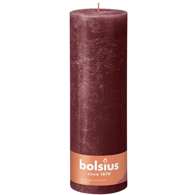 Bolsius Rustic XXL trunk candle 300/100 mm - Velvet Red