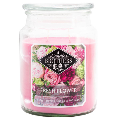 Vonná sviečka veľká v skle Candle Brothers 510 g - Kvety Fresh Flower