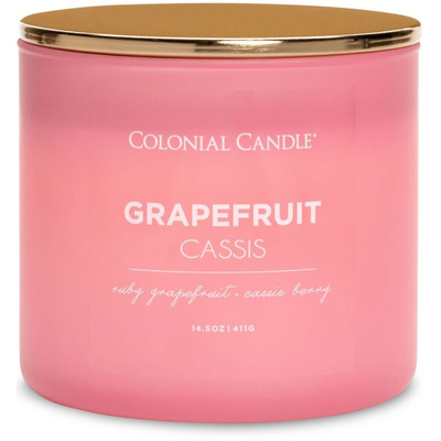 Colonial Candle Pop Of Color soy scented candle in glass 3 wicks 14.5 oz 411 g - Grapefruit Cassis
