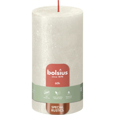 Bolsius Rustic Metallic trunk candle 130/68 mm - Ivory