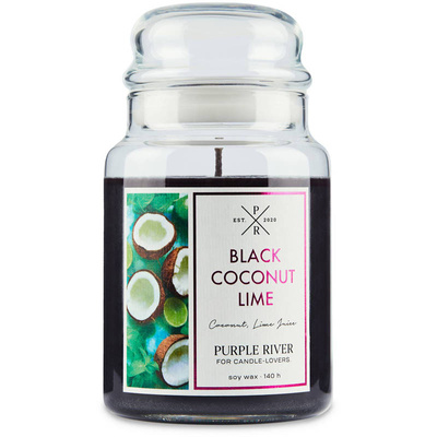 Soy scented candle Black Coconut Lime Purple River 623 g