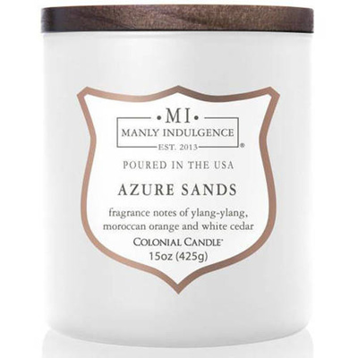 Vela perfumada de soja para hombre mecha de madera Colonial Candle - Azure Sands