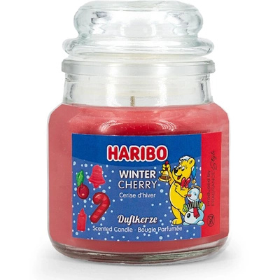 Haribo small scented candle in glass 85 g - Winter Cherry