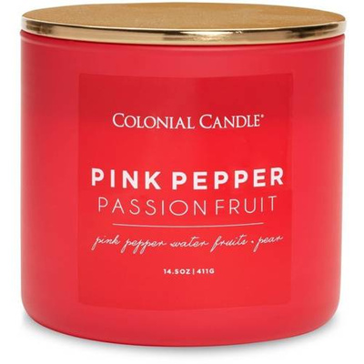 Colonial Candle Pop Of Color candela di soia profumata in vetro 3 stoppini 14.5 oz 411 g - Pink Pepper Passionfruit