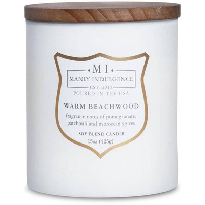 Candela di soia profumata da uomo stoppino di legno Colonial Candle - Warm Beachwood