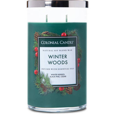 Colonial Candle Klasická veľká sójová vonná sviečka v pohári 19 oz 538 g - Winter Woods