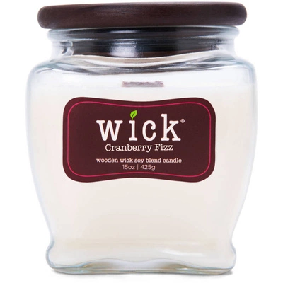 Navideña vela perfumada de soja mecha de madera Colonial Candle Wick - Cranberry Fizz