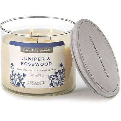 Prírodná vonná sviečka s esenciálnymi olejmi Candle-lite Essential Elements - Juniper Rosewood