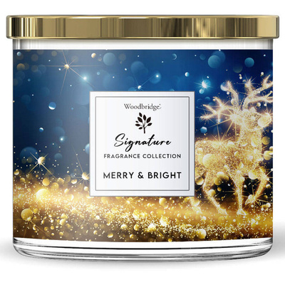 Woodbridge Signature Collection didelė 3 dagčių kvapni žvakė stiklinėje 410 g - Merry & Bright