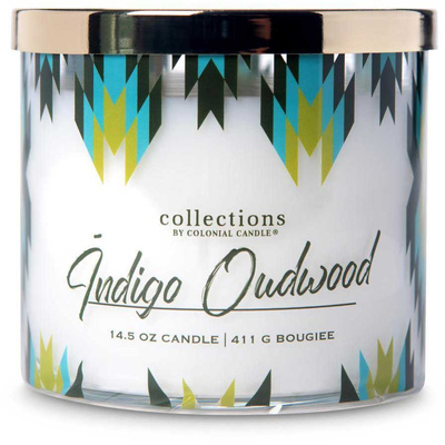 Colonial Candle Desert Collection soja geurkaars in glas 3 lonten 14,5 oz 411 g - Indigo Oudwood