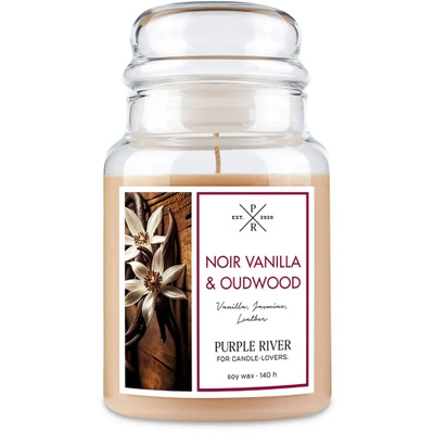 Purple River sklenená sviečka s vôňou sóje 623 g - Noir Vanilla Oudwood