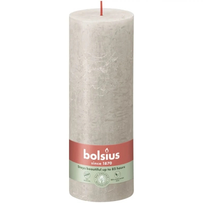 Bolsius Rustic candela tronco 190/68 mm - Grigio sabbia