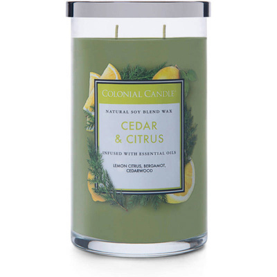 Colonial Candle Candela classica grande profumata alla soia in vetro tumbler 19 oz 538 g - Agrumi di cedro