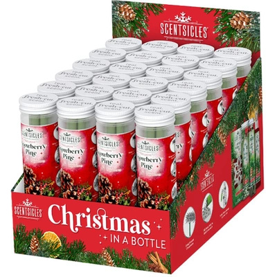 Verzameldisplay geurstaafjes voor kerstboom Snowberry Pine Scentsicles 24 stuks