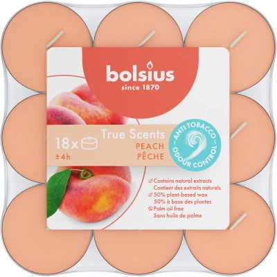 Bolsius True Scents bougies à réchaud parfumées 18 pcs - Peach