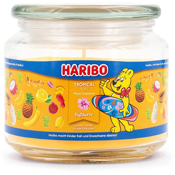 Bougie parfumée en verre Haribo 300 g - Tropical Fun
