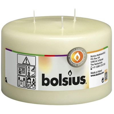 Bolsius stompkaars 3 lonten 100/150 mm - Crème