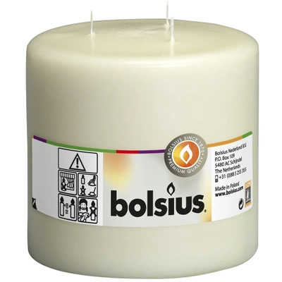 Bolsius stompkaars 3 lonten 150/150 mm - Crème